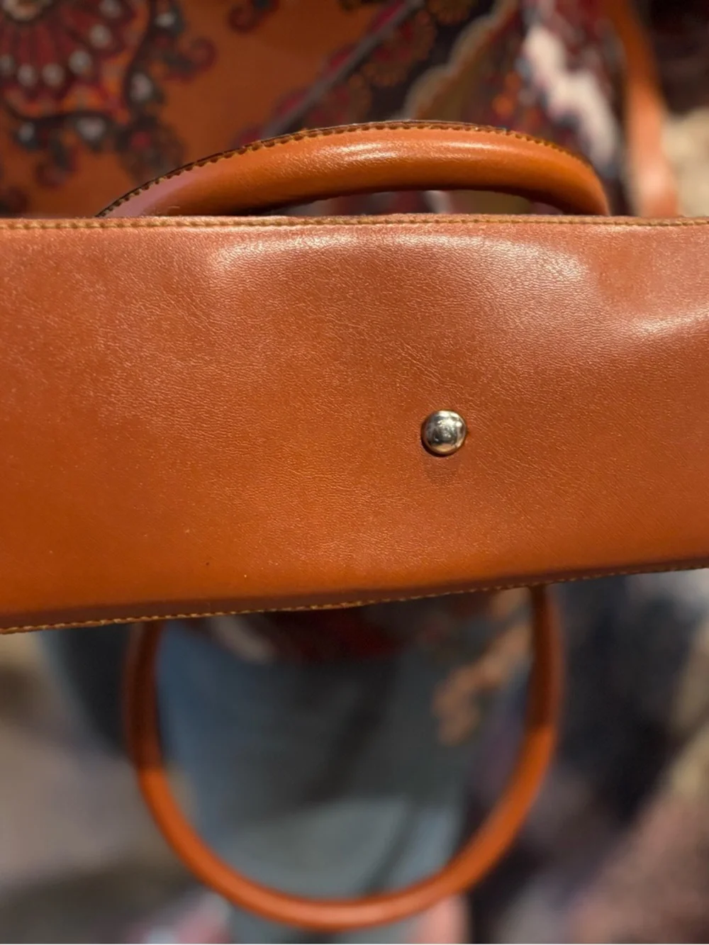 Dooney & Bourke Burgundy Leather Satchel with Tan Trim